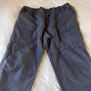 Eddie Bauer Sport hiking gray convertible pants shorts hybrid removable zip XL